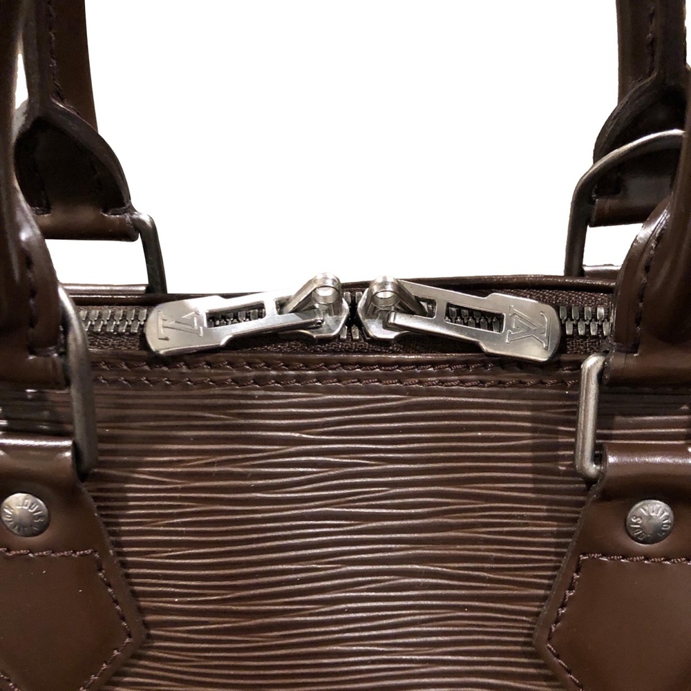 LOUIS VUITTON Mocha Dark Brown Epi Alma with Shoulder Strap Palladium Hardware - Picture 11 of 17